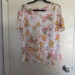 Liz Claiborne White Floral Blouse